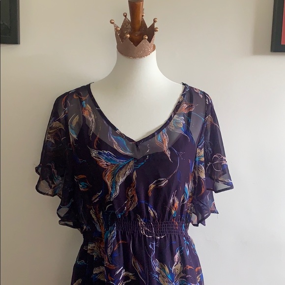 Beautiful Dress with Purple Slip - Picture 2 of 6